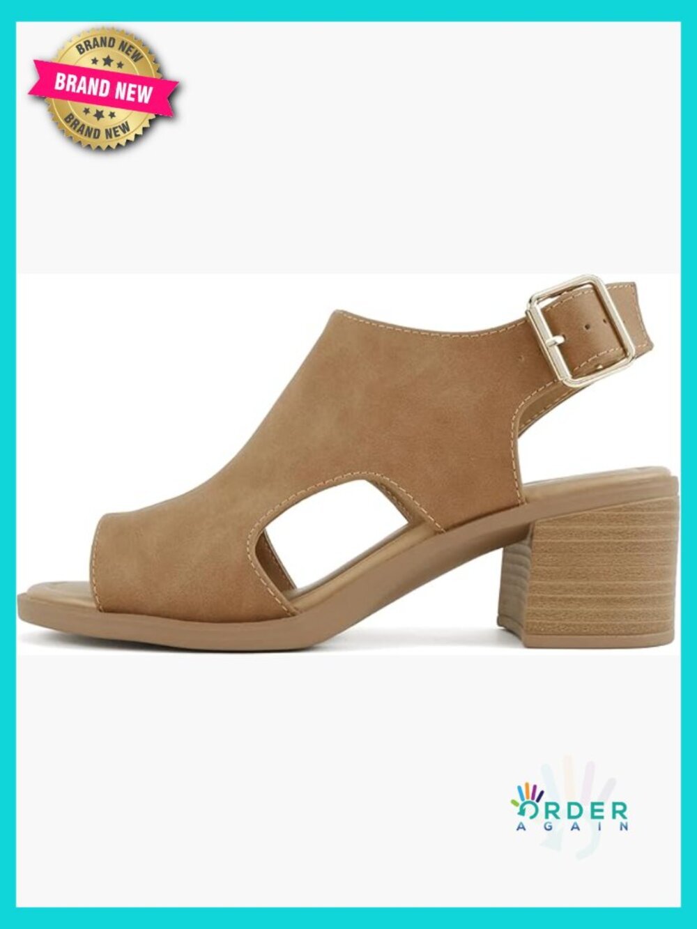 Peep Toe Slingback Low Heel Sandals 2.25 Inch Block Heel Adjustable Ankle Strap